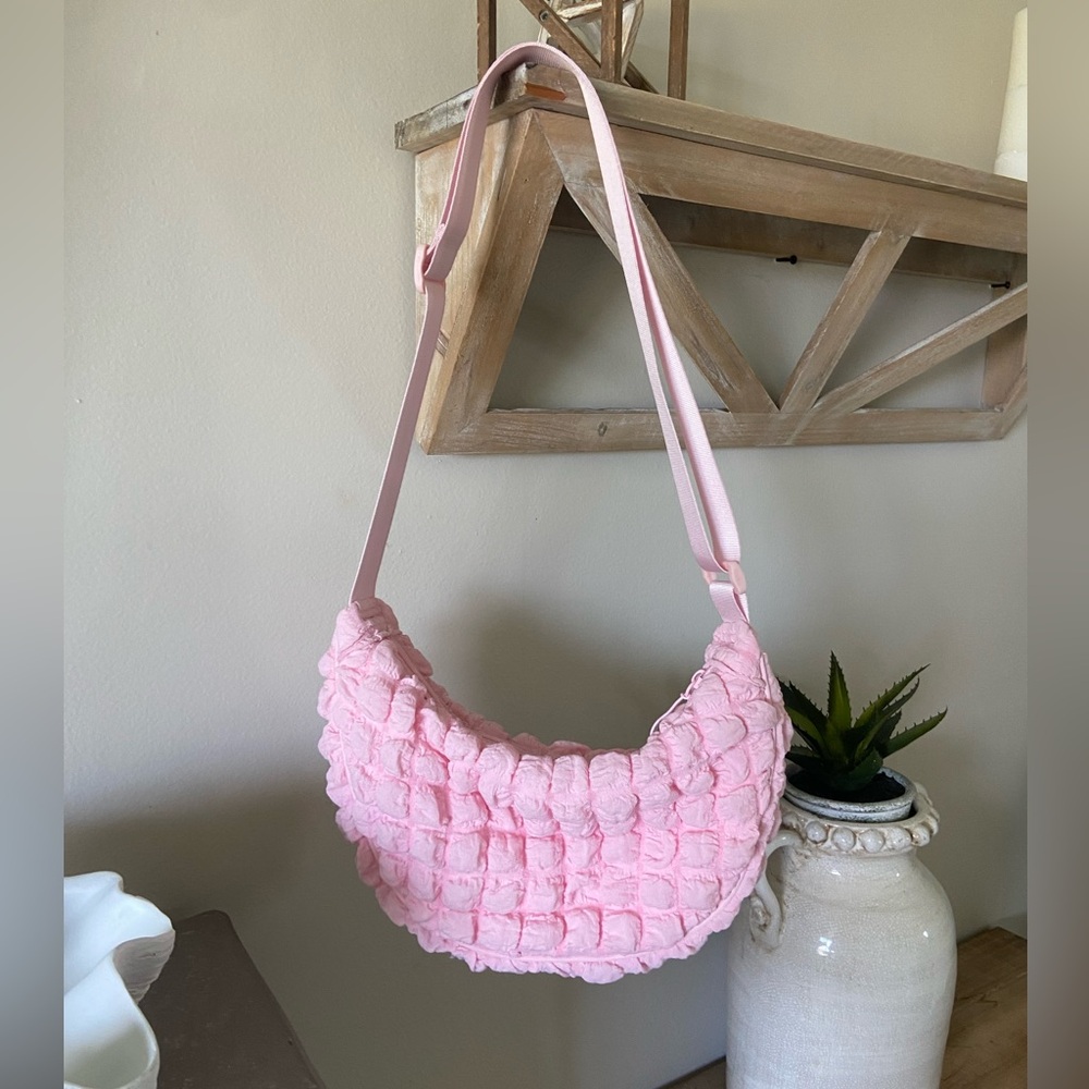 NWOT Pink Bubble Crescent Hobo Moon Bag